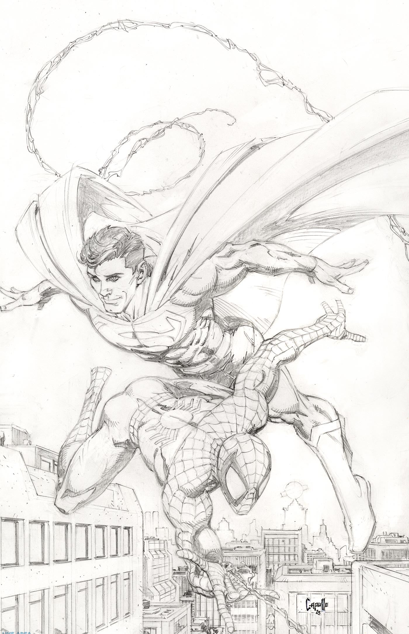Marvel / DC: Spider-Man / Superman #1 1:200 Greg Capullo Sketch Virgin Variant