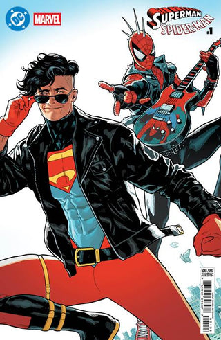 DC Marvel Superman Spider-Man #1 (One Shot) Cover U Jeff Spokes Superboy 90s & Spider-Punk Card Stock Variant