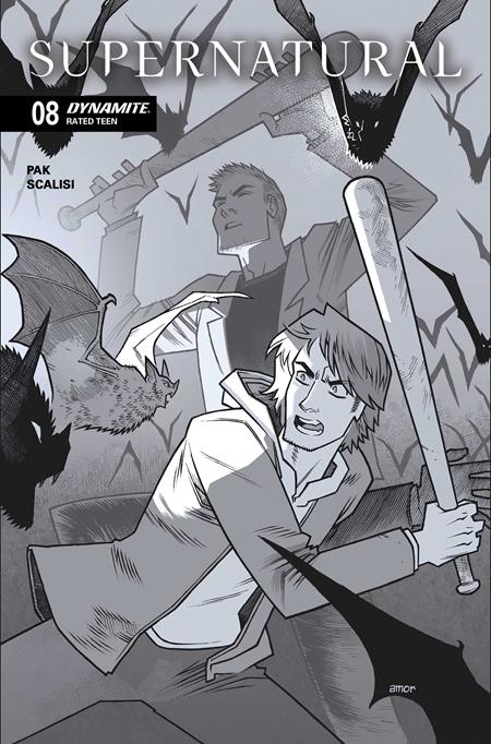 Supernatural #8 Cover H 1:10 John Amor Line Art Variant - Cover