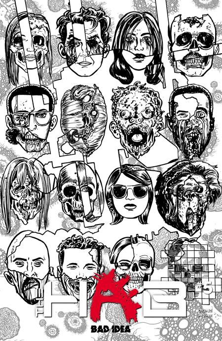 HAB #5 (OF 6) CVR D DAVID LAPHAM BW INFECTED SKULLS VAR- Cover