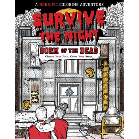 Survive the Night Dorm of the Dead TP A Horrific Coloring Adventure - Cover