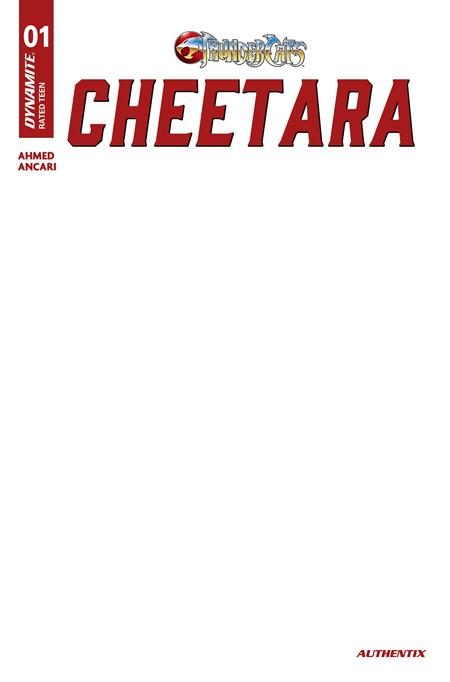THUNDERCATS CHEETARA #1 CVR F BLANK AUTHENTIX VAR — Cover