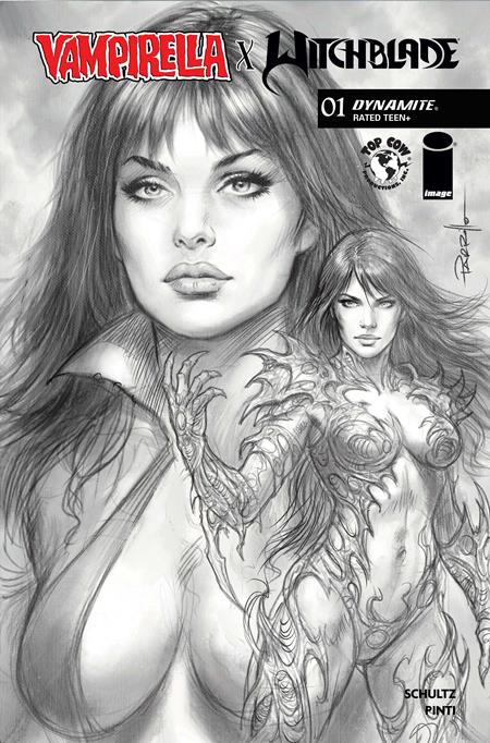 VAMPIRELLA X WITCHBLADE SPECIAL #1 (ONE SHOT) CVR J INC 1:10 LUCIO PARRILLO LINE ART VAR — Cover