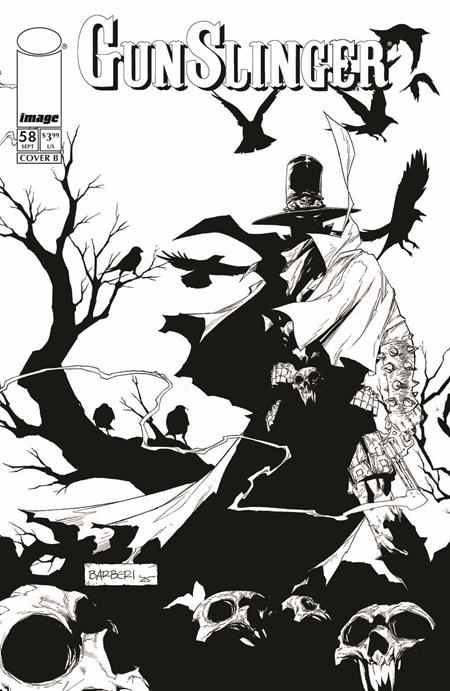 GUNSLINGER SPAWN #58 CVR B CARLO BARBERI B&W VAR — Cover