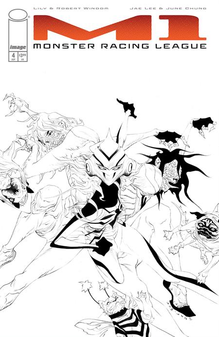 M1 MONSTER RACING LEAGUE #4 CVR C INC 1:25 JAE LEE B&W VAR — Cover