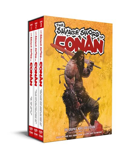 SAVAGE SWORD OF CONAN HC VOL 01-03 SLIPCASE SET DIRECT MARKET EDITION GERARDO ZAFFINO CVR (MR) — Cover