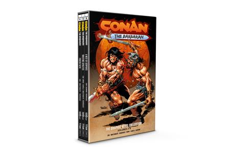 CONAN THE BARBARIAN HC VOL 04-06 SLIPCASE SET DIRECT MARKET EDITION DAN PANOSIAN CVR (MR) — Cover