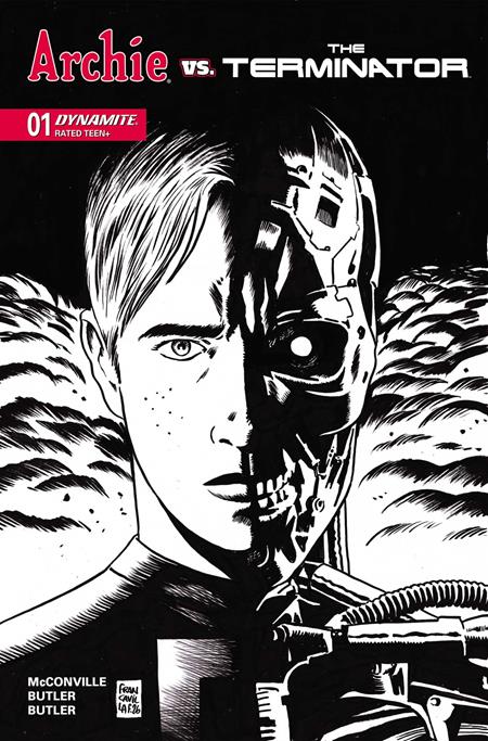 ARCHIE VS THE TERMINATOR #1 CVR O INC 1:25 FRANCESCO FRANCAVILLA LINE ART VAR — Cover