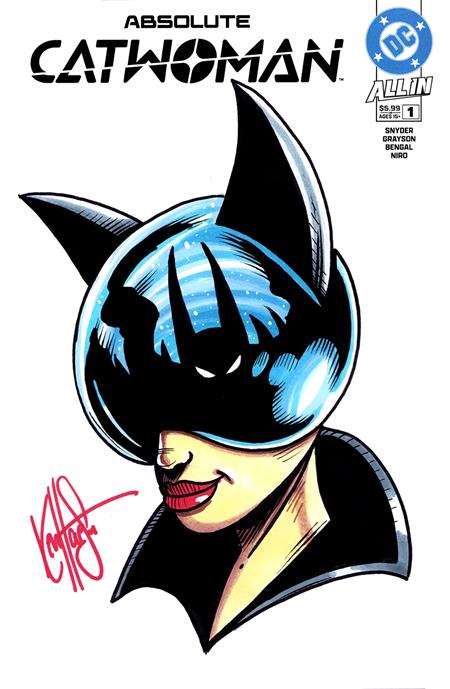 DF ABSOLUTE CATWOMAN #1 BLANK VARIANT SIGNED AND REMARKED BY KEN HAESER — Cover