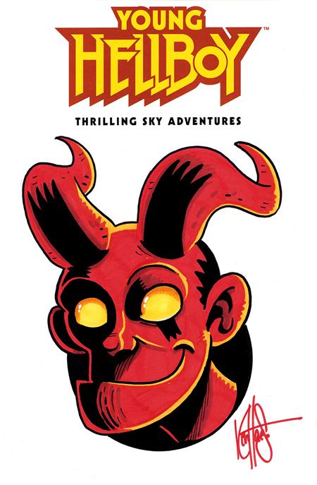 DF YOUNG HELLBOY THRILLING SKY ADVENTURES #1 BLANK VARIANT SIGNED AND REMARKED BY KEN HAESER — Cover