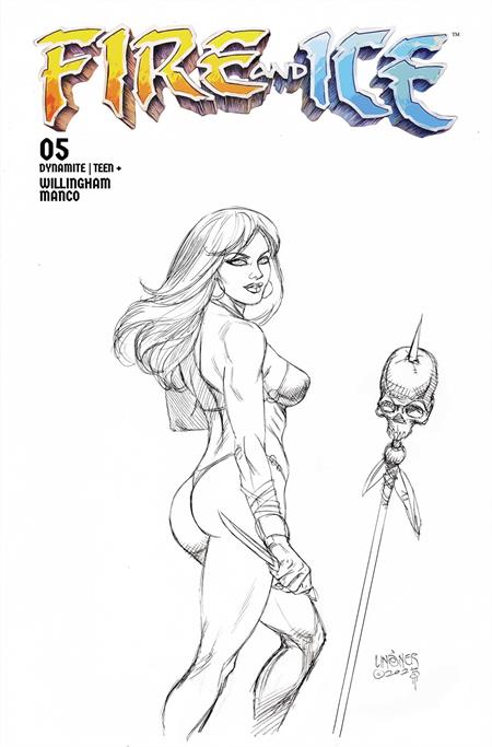 FIRE AND ICE #5 CVR F INC 1:10 JOSEPH MICHAEL LINSNER LINE ART VAR — Cover