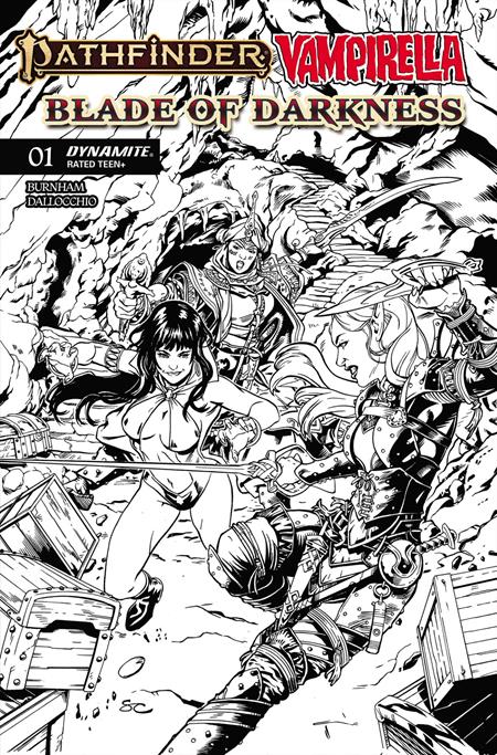 PATHFINDER VAMPIRELLA BLADE OF DARKNESS #1 CVR H INC 1:10 STEVEN CUMMINGS LINE ART VAR — Cover