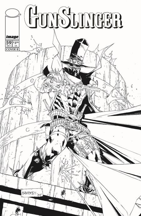 GUNSLINGER SPAWN #59 CVR B CARLO BARBERI B&W VAR — Cover