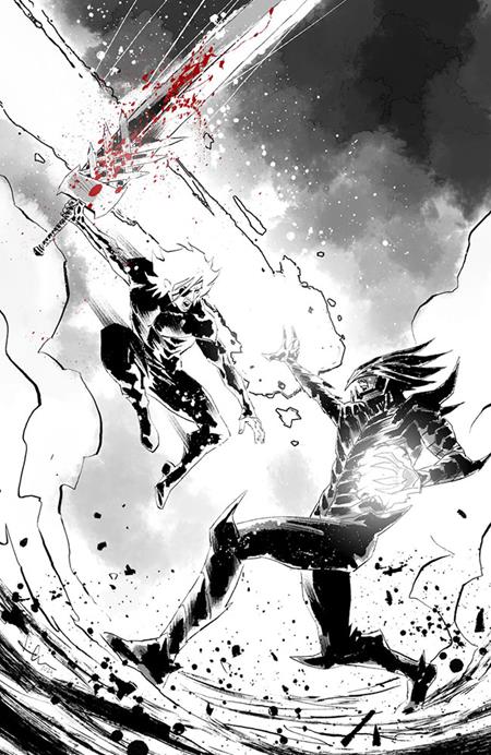 LOST FANTASY #13 CVR E LUCA CASALANGUIDA BLACK AND WHITE AND BLOOD VIRGIN CARDSTOCK VAR — Cover
