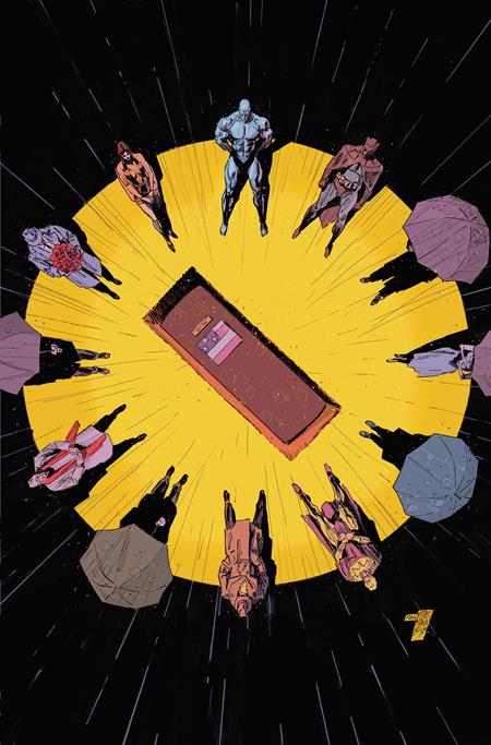 JUSTICE LEAGUE UNLIMITED #25 CVR F CLAY MANN WATCHMEN 40TH ANNIVERSARY CARD STOCK VAR — Cover