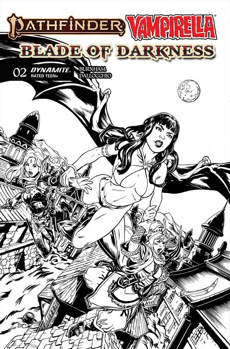 PATHFINDER VAMPIRELLA BLADE OF DARKNESS #2 CVR F INC 1:10 STEVEN CUMMINGS LINE ART VAR — Cover