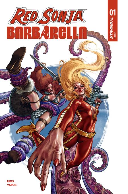 RED SONJA BARBARELLA #1 CVR N INC 1:10 DIEGO YAPUR FOIL VAR — Cover