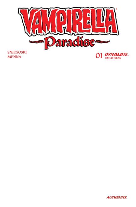 VAMPIRELLA PARADISE #1 CVR G BLANK AUTHENTIX VAR — Cover
