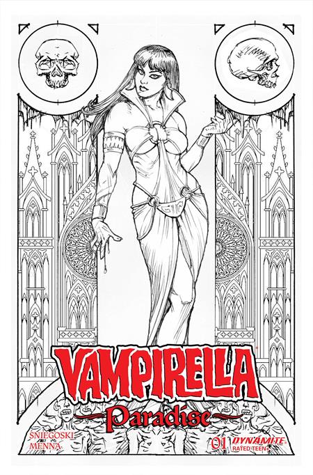 VAMPIRELLA PARADISE #1 CVR P INC 1:15 JOSEPH MICHAEL LINSNER LINE ART VAR — Cover