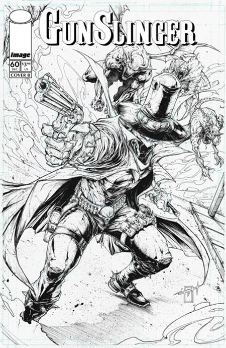 GUNSLINGER SPAWN #60 CVR B JONATHAN URIBE B&W VAR — Cover