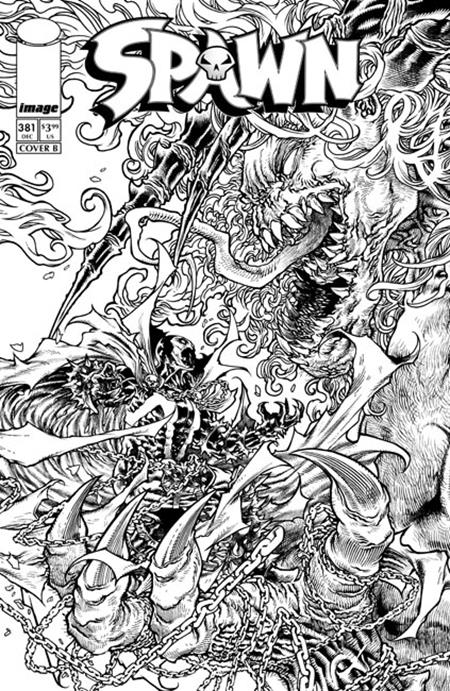 SPAWN #381 CVR B HARVEY TOLIBAO B&W VAR — Cover
