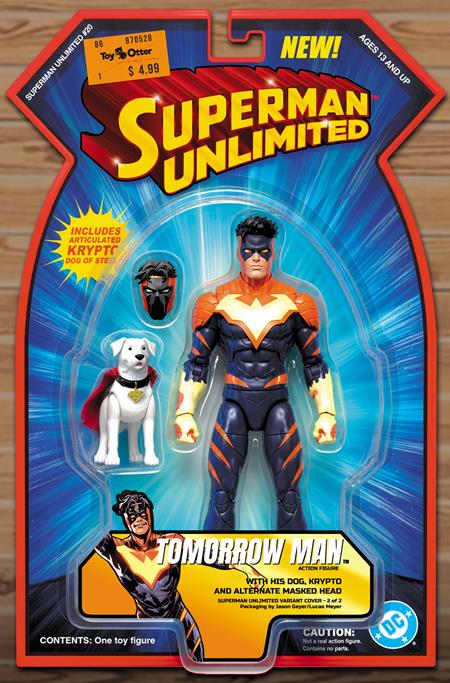 SUPERMAN UNLIMITED #20 CVR C JASON GEYER TOMORROW MAN AND KRYPTO ACTION (FIGURE) COMICS CARD STOCK VAR — Cover