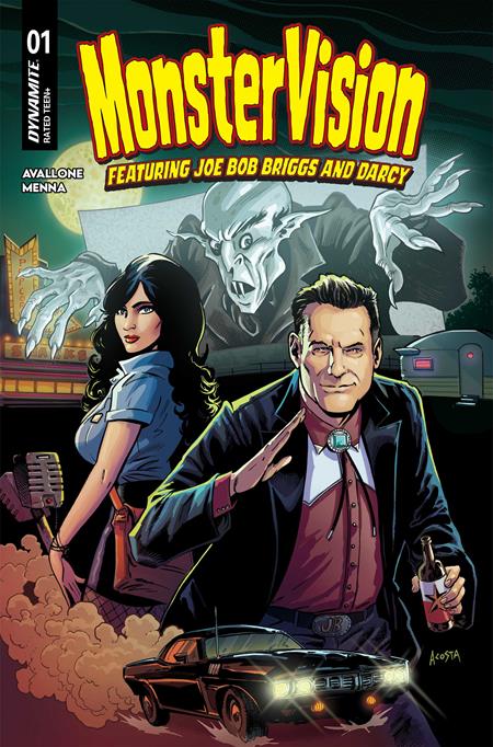 MONSTERVISION FEATURING JOE BOB BRIGGS AND DARCY #1 CVR A DAVE ACOSTA — Cover