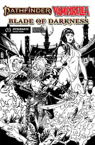 PATHFINDER VAMPIRELLA BLADE OF DARKNESS #3 CVR F INC 1:10 STEVEN CUMMINGS LINE ART VAR