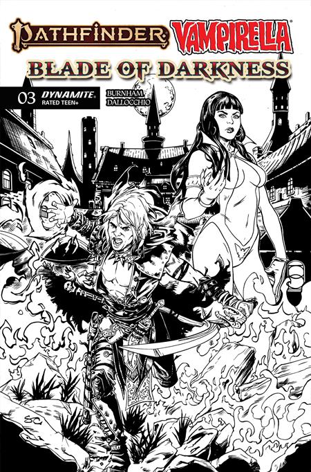 PATHFINDER VAMPIRELLA BLADE OF DARKNESS #3 CVR F INC 1:10 STEVEN CUMMINGS LINE ART VAR — Cover