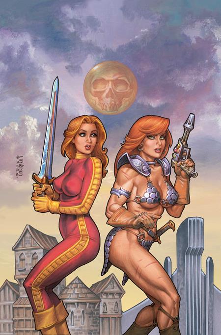 RED SONJA BARBARELLA #2 CVR G JOSEPH MICHAEL LINSNER LTD VIRGIN VAR — Cover
