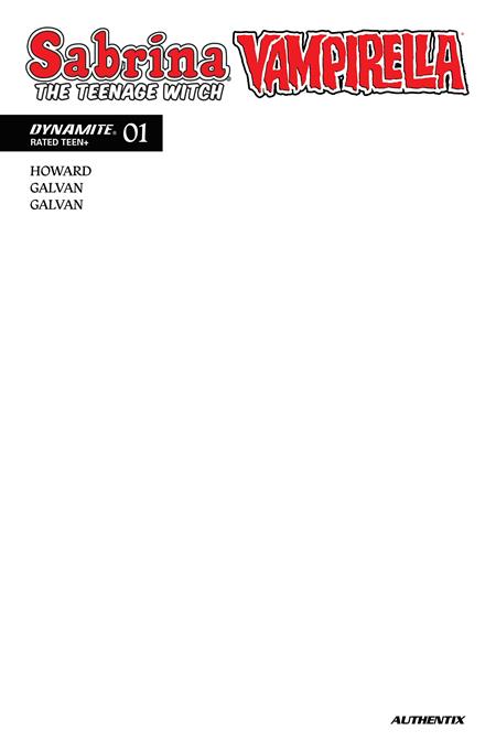 SABRINA THE TEENAGE WITCH VAMPIRELLA #1 CVR F BLANK AUTHENTIX VAR — Cover