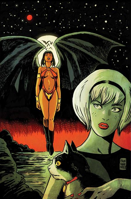 SABRINA THE TEENAGE WITCH VAMPIRELLA #1 CVR I FRANCESCO FRANCAVILLA METAL PREMIUM VAR — Cover