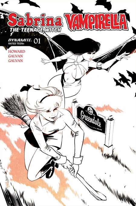 SABRINA THE TEENAGE WITCH VAMPIRELLA #1 CVR P INC 1:15 SEBASTIN PIRIZ LINE ART VAR — Cover