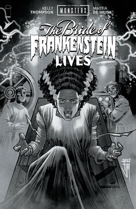 UNIVERSAL MONSTERS THE BRIDE OF FRANKENSTEIN LIVES #3 (OF 4) CVR D INC 1:25 FRANCIS MANAPUL CLASSIC HORROR B&W VAR — Cover