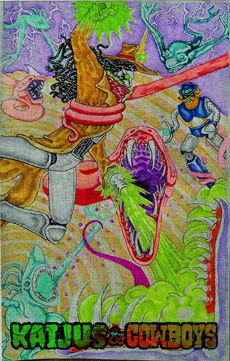 KAIJUS AND COWBOYS #3 (OF 12) CVR C HEATHER EWERS TAPESTRY VAR — Cover