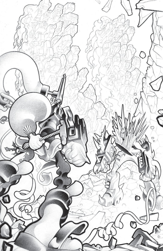 Faceless and the Family Maze of the Mechanical Aliens #2 Cover C Inc 1:10 Matt Lesniewski B&W Variant - Cover