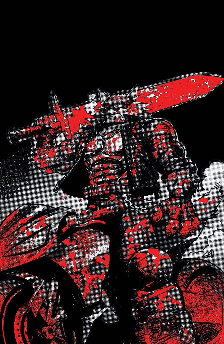 Super Mondo Mega Mutts #2 Cover H Inc 1:50 Juan Gedeon Bloody B&W Variant - Cover