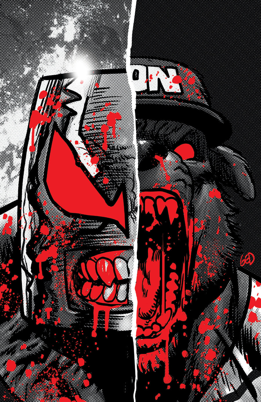 Super Mondo Mega Mutts #4 Cover F Inc 1:50 Juan Gedeon Bloody B&W Variant — Cover