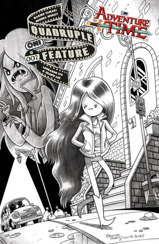 Adventure Time Quadruple Feature #2 Cover D Inc 1:20 Brenda Hickey B&W Variant