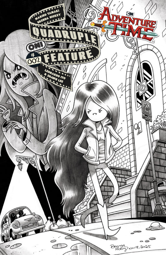 Adventure Time Quadruple Feature #2 Cover D Inc 1:20 Brenda Hickey B&W VariantCover