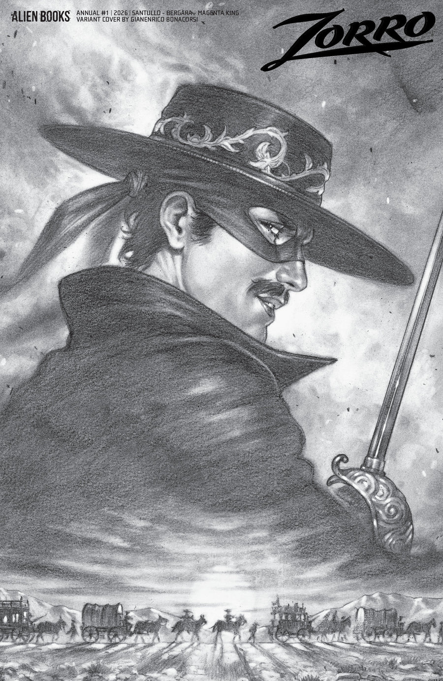 Zorro Annual #1 Variant D (Bonacorsi B&W) — Cover