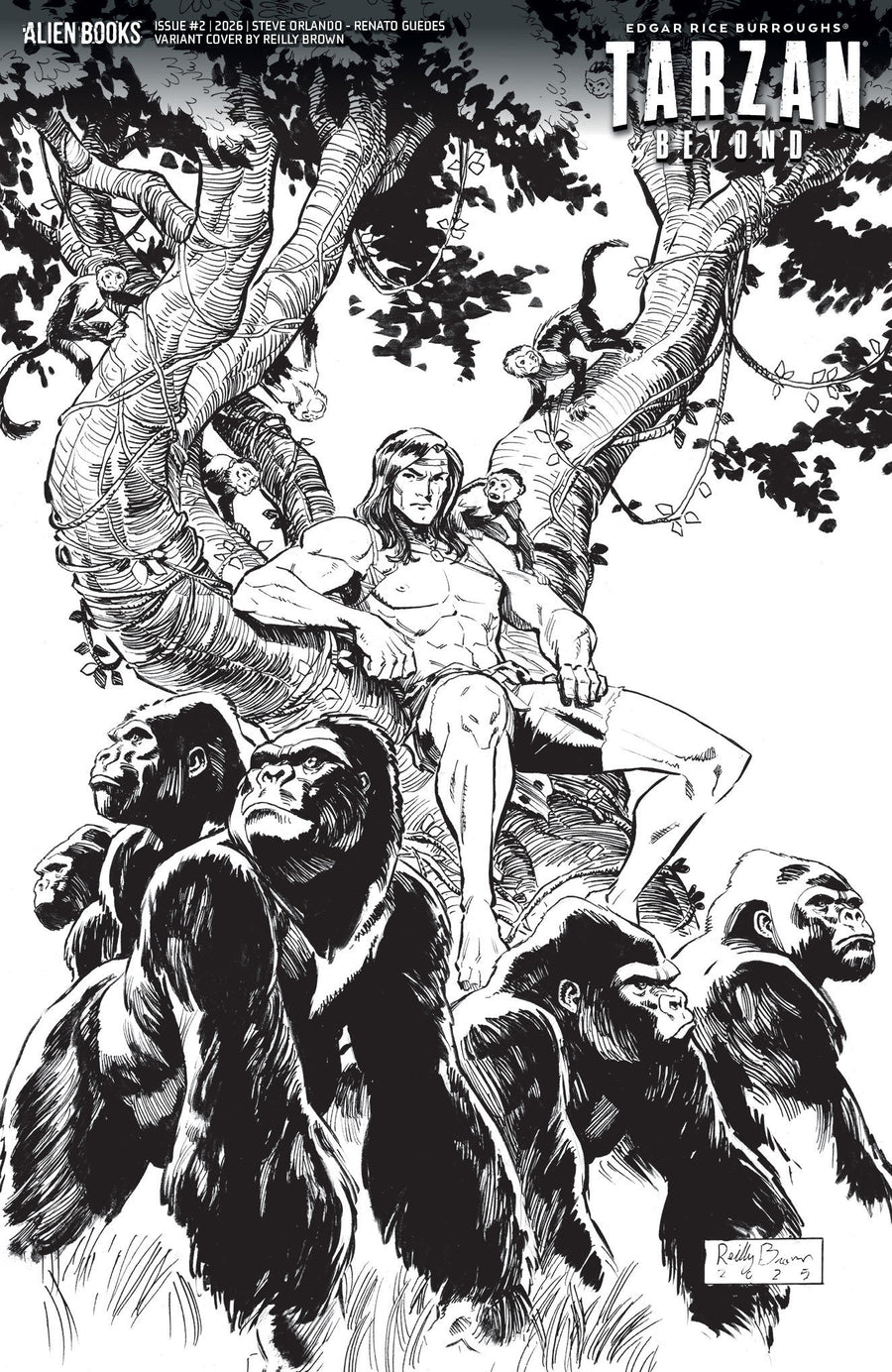 Tarzan Beyond #2 Variant D (brown B&w) - Cover