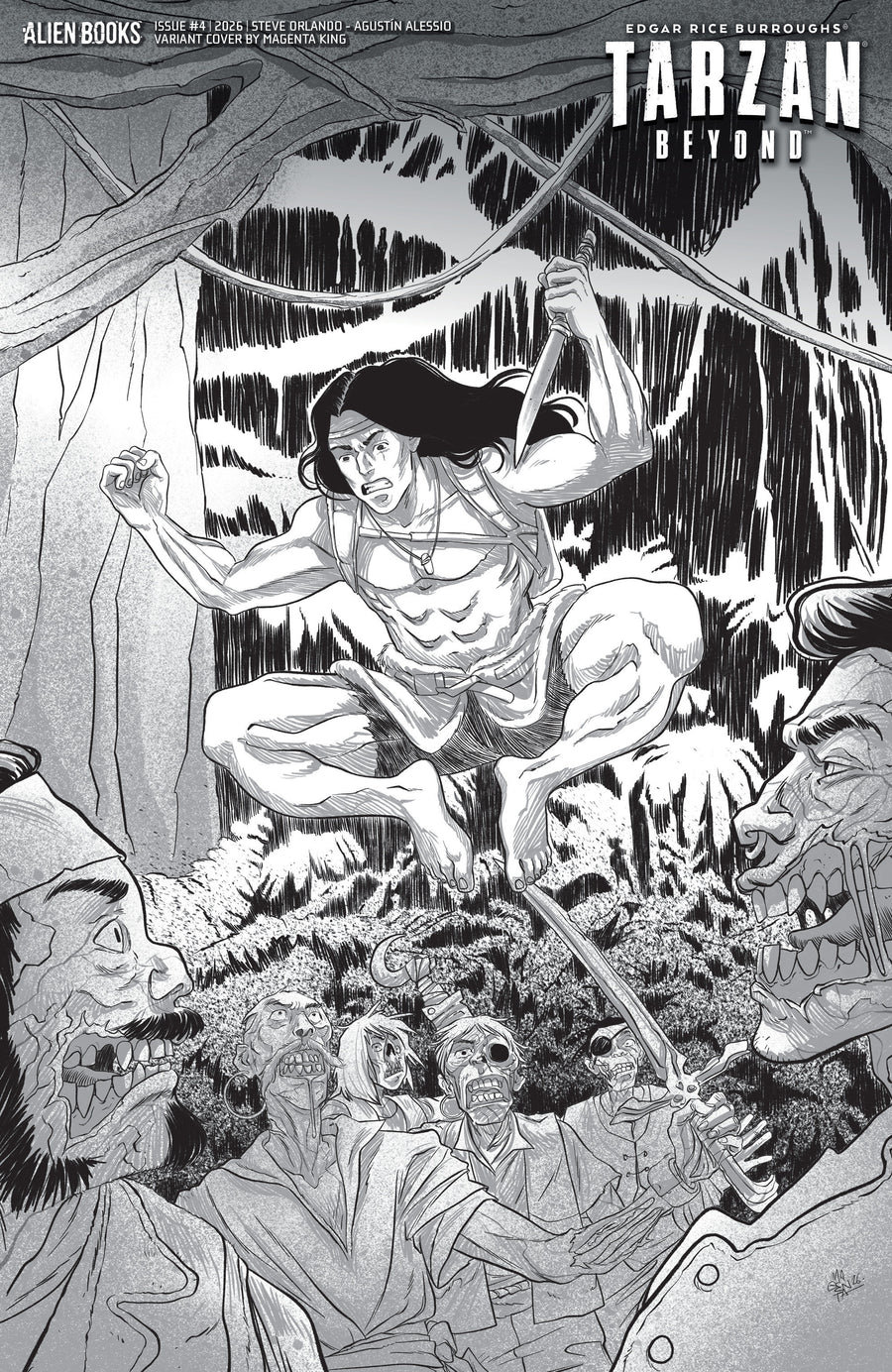Tarzan Beyond #4 Variant D (King B&W) — Cover