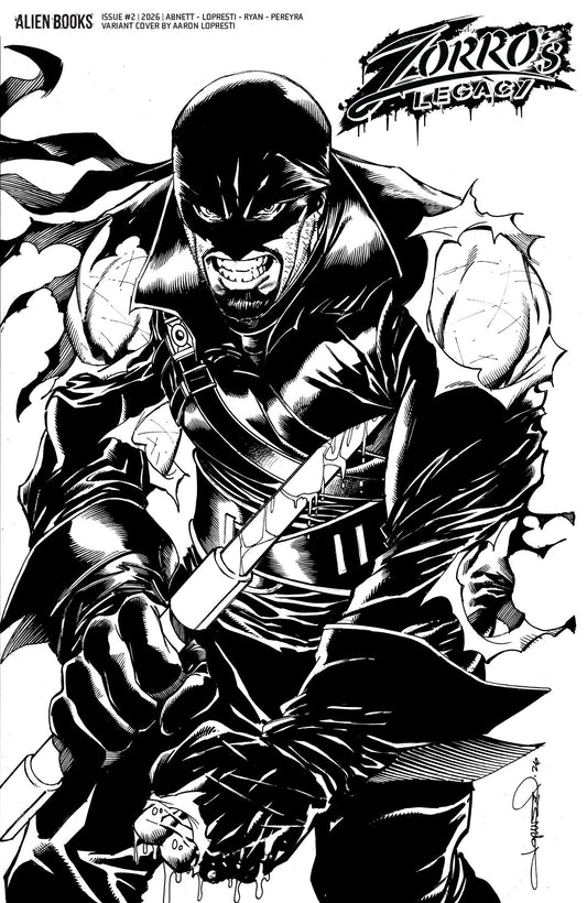 Zorro's Legacy #2 Variant D (Lopresti B&W) - Cover
