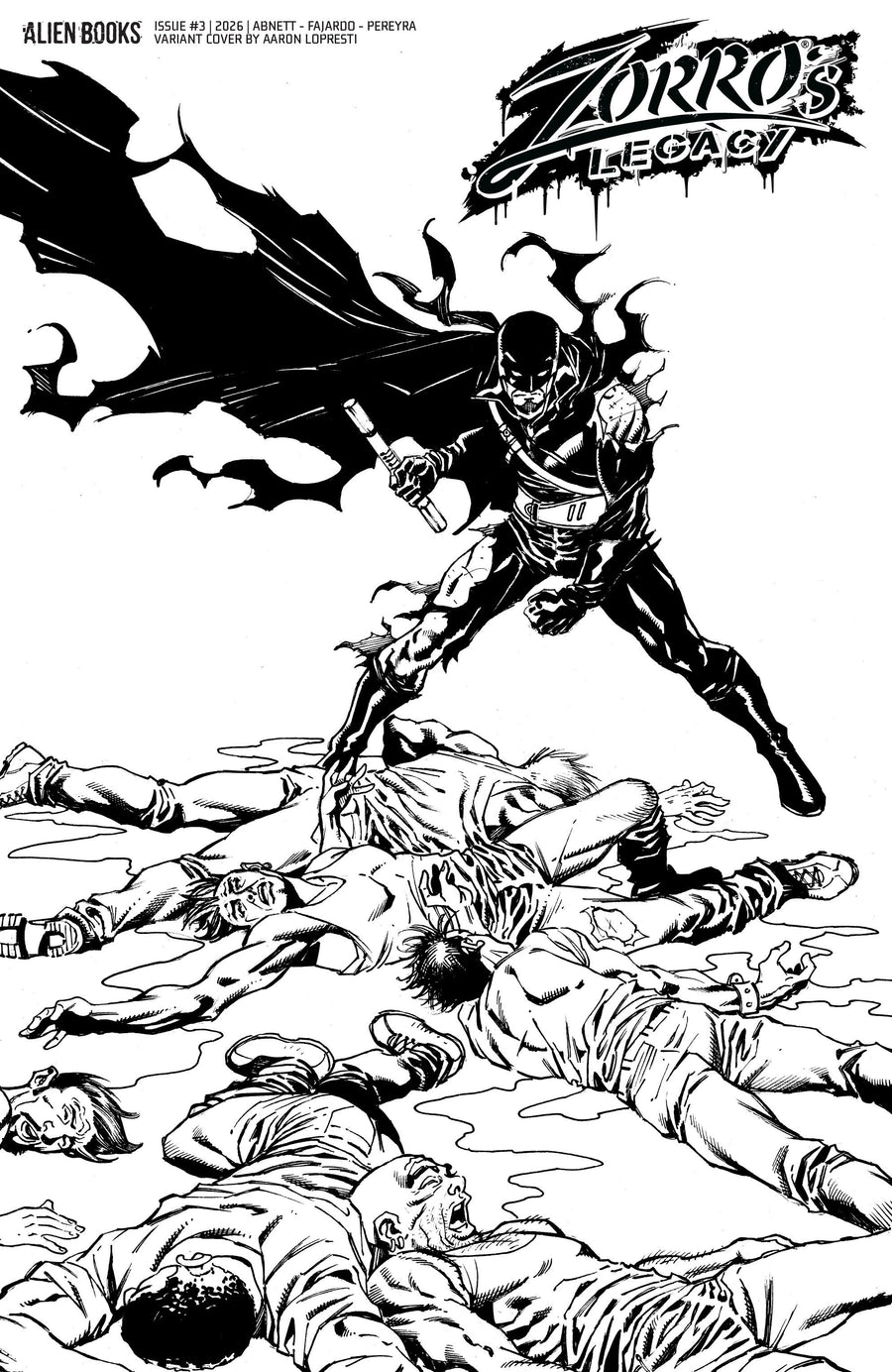 Zorro's Legacy #3 Variant D (Lopresti B&W) — Cover