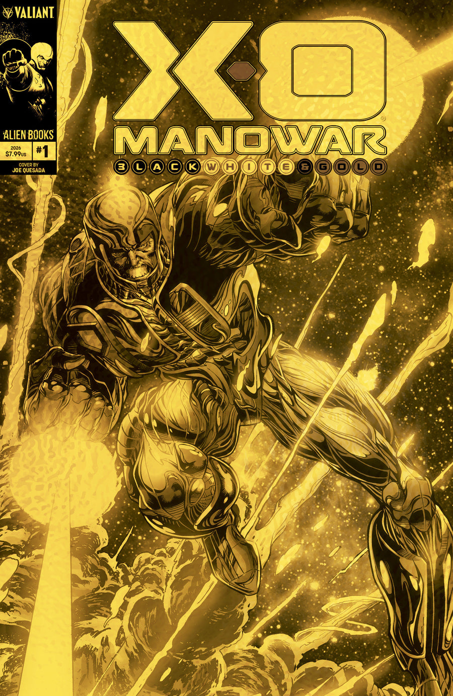 X-O Manowar: Black, White & Gold #1 Variant D Foil (Quesada Gold Version) — Cover