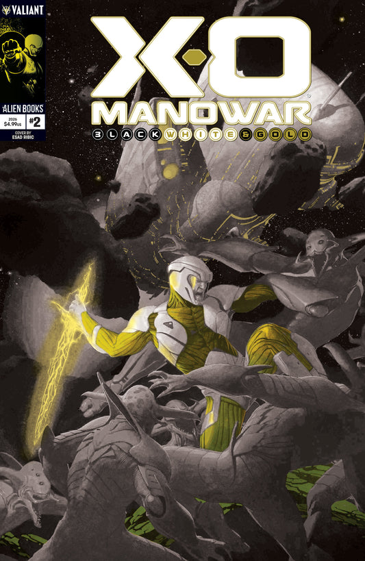 X-O Manowar: Black, White & Gold #2 Variant B (Ribic Black, White & Gold Variant) — Cover