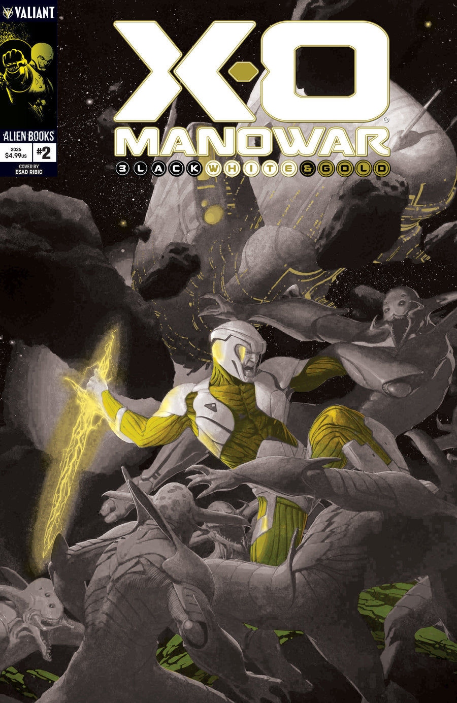 X-O Manowar: Black, White & Gold #2 Variant B (Ribic Black, White & Gold Variant) — Cover