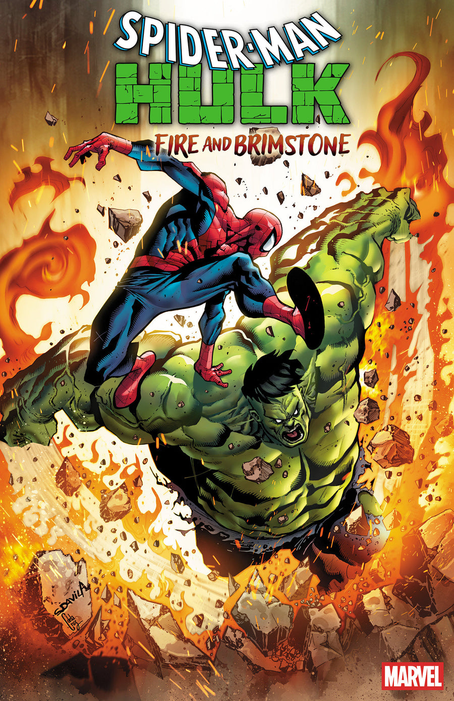 Spider-Man/Hulk: Fire and Brimstone #4 Sergio Davila 1:25 Variant — Cover