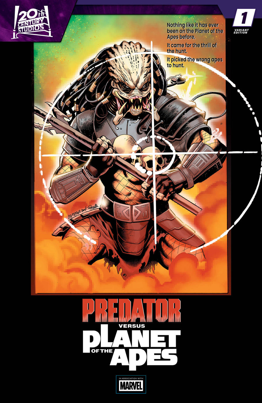 Predator Vs. The Planet Of The Apes #1 Chris Campana Movie Poster Homage Variant - Cover